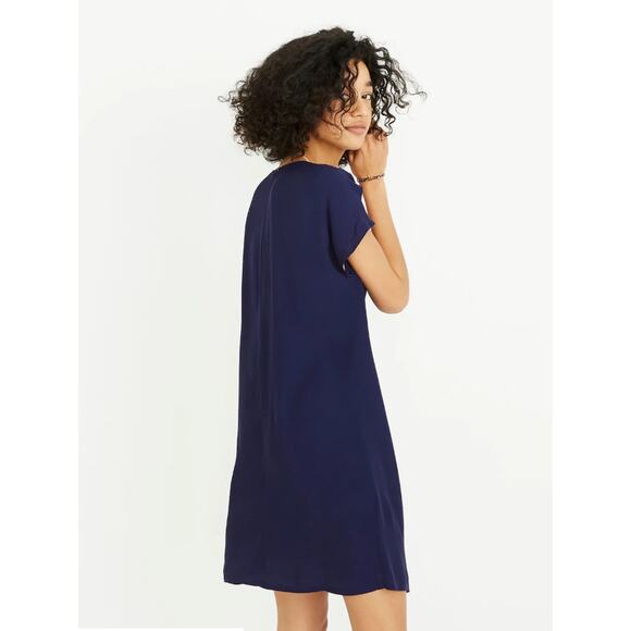 Madewell Dress Womens Small Blue Nightfall Moment Mini‎ Swing Oversized - Picture 4 of 11